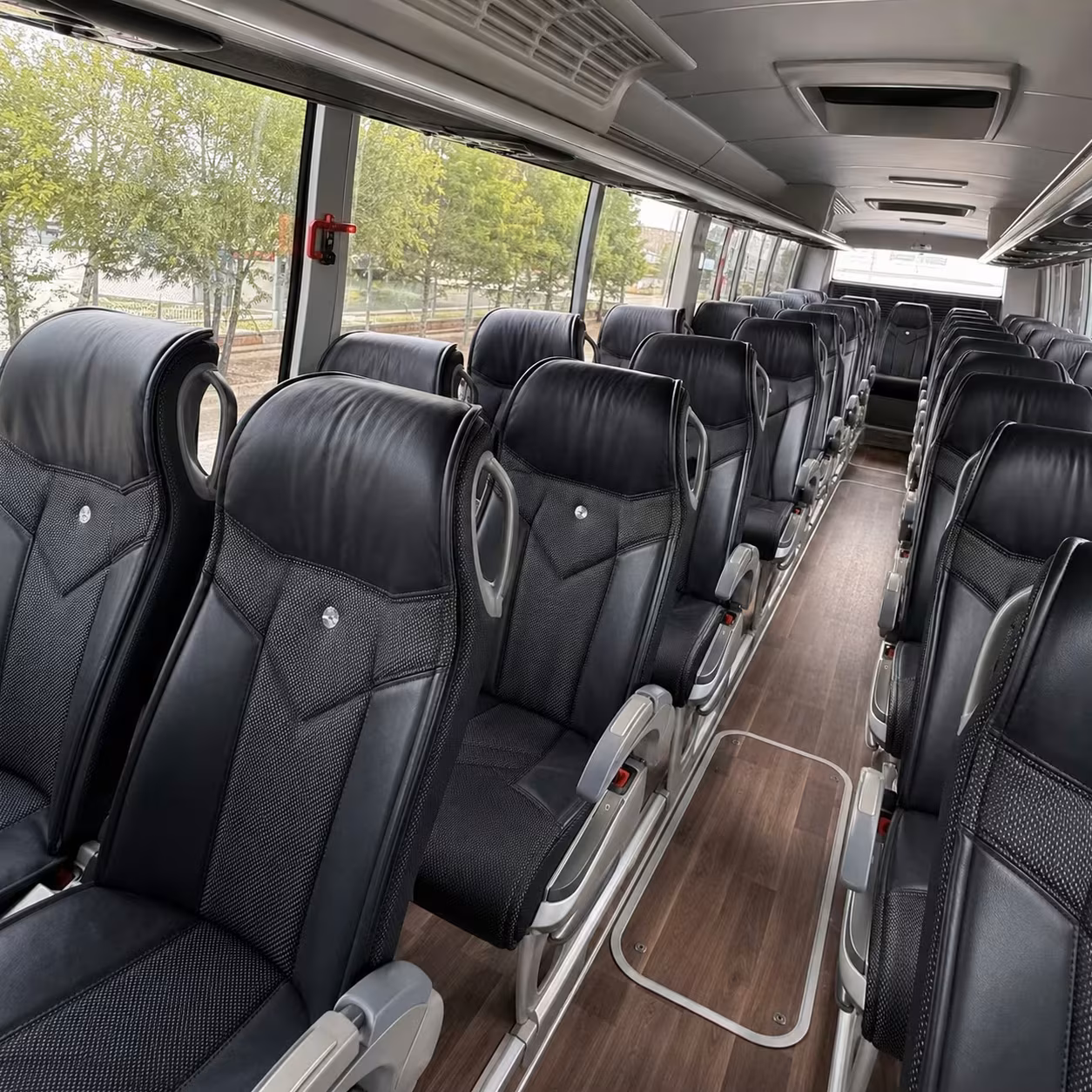 56 passenger charter bus inside